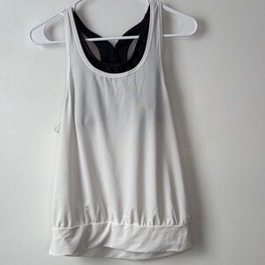 GAP White Tank Top with Black Built-In Racerback
